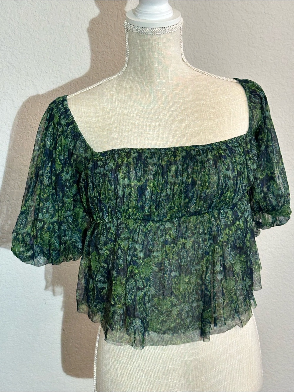 Free People Penelope Mesh Blouse Top NWT